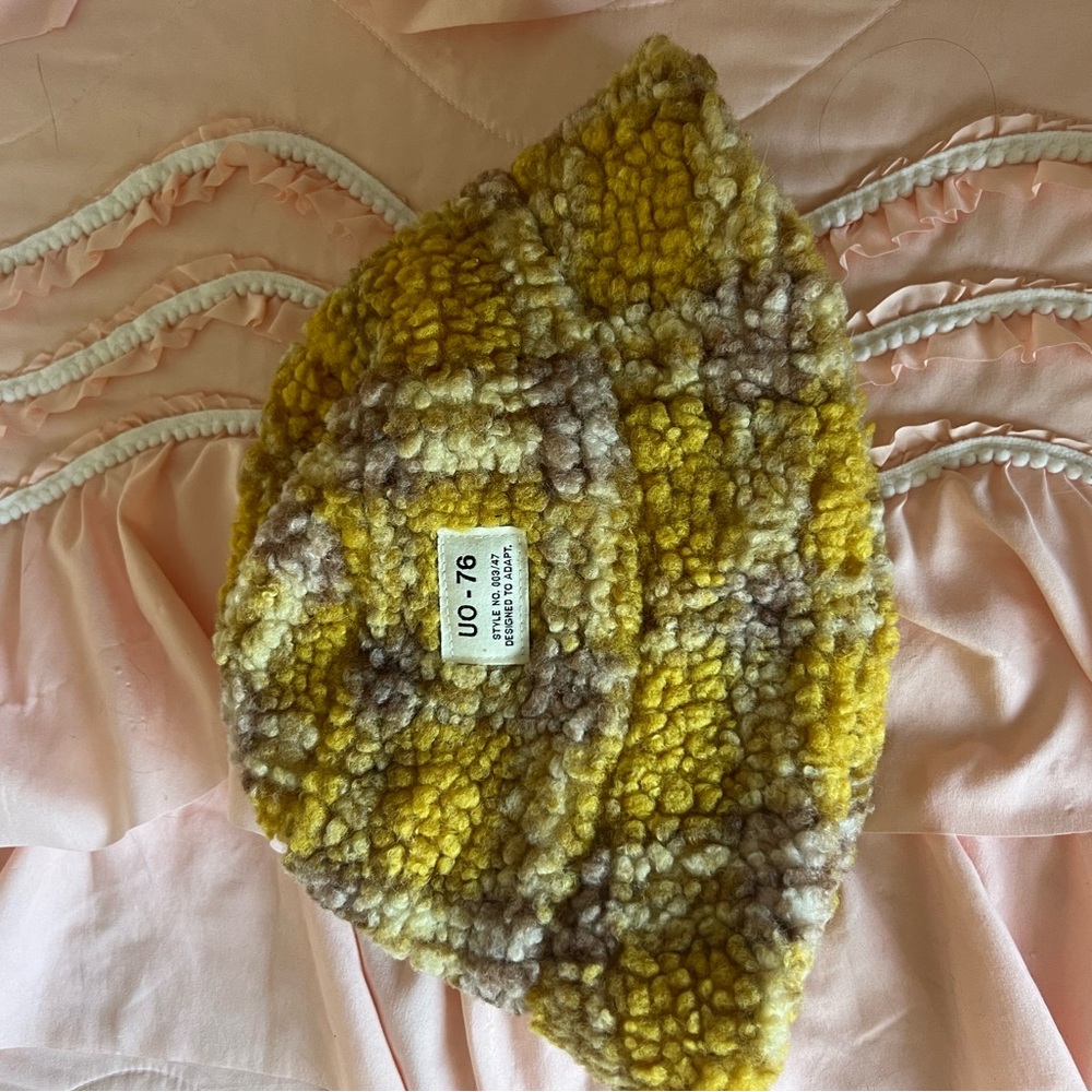 Urban Outfitters Yellow and Brown Textured bucket Hat